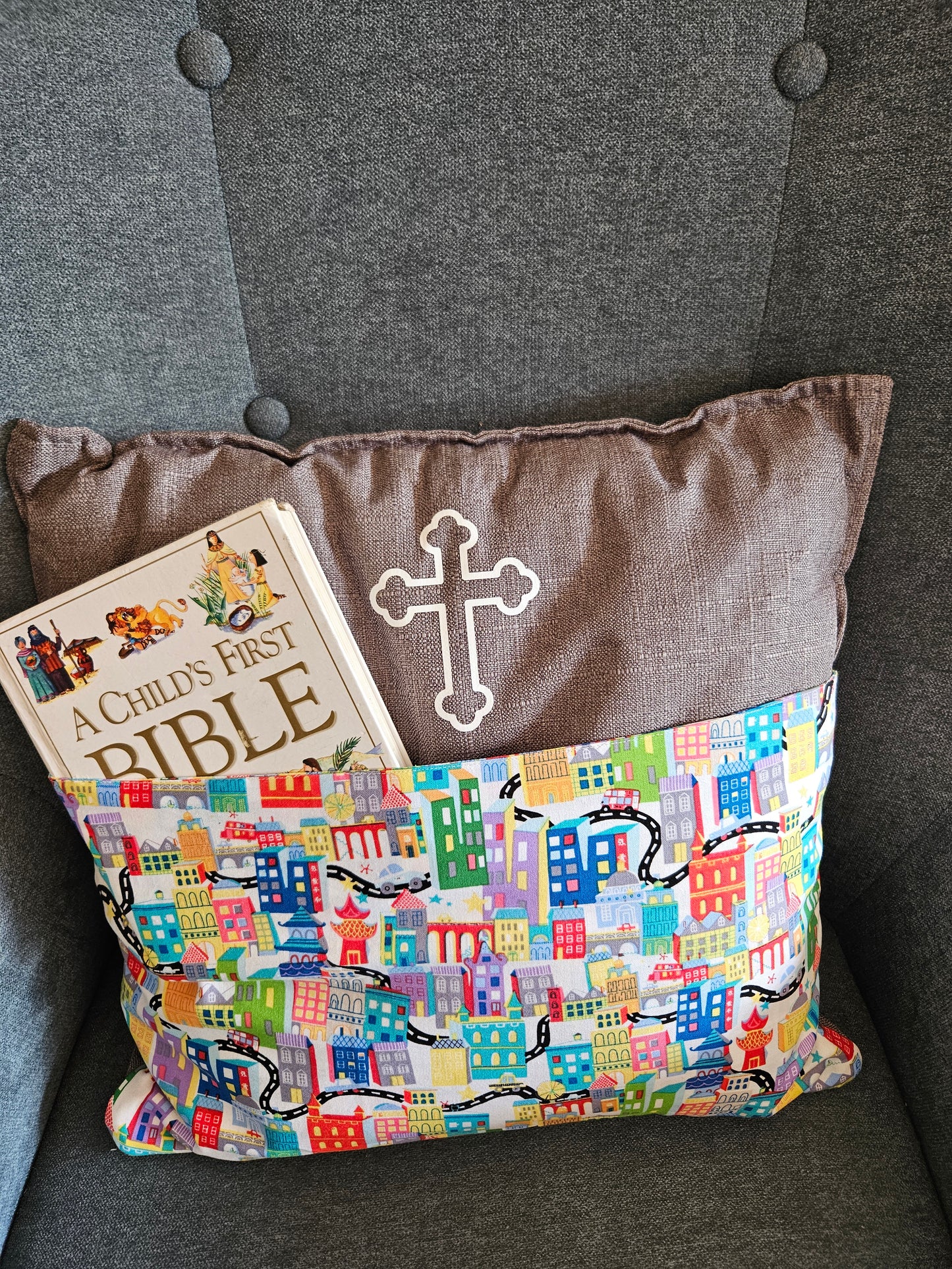 Bible Time Cushion - City Grey