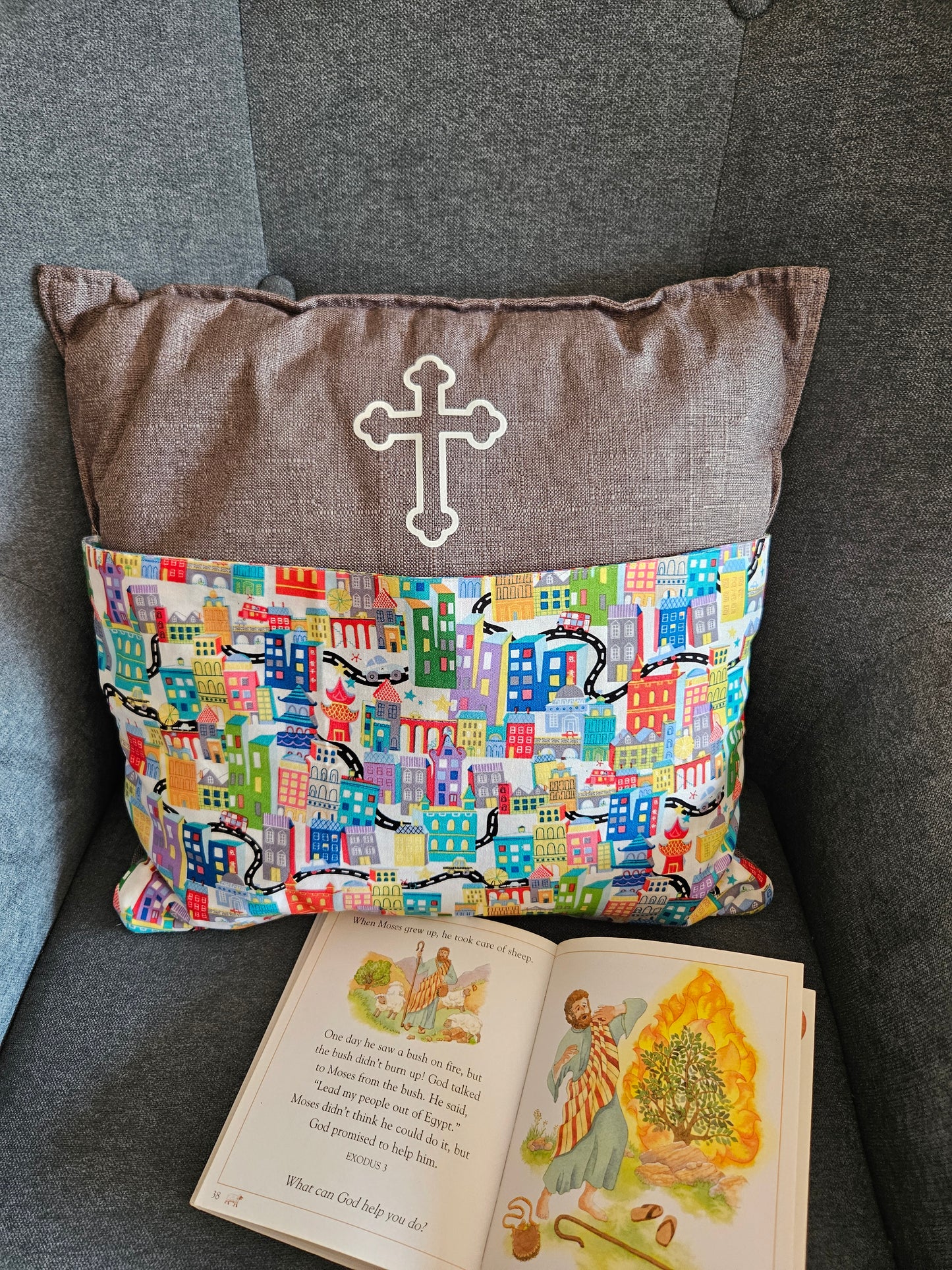 Bible Time Cushion - City Grey